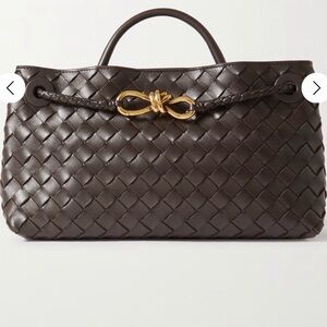 Bottega Veneta Black Intrecciato Shoulder Bag with Gold Hardware